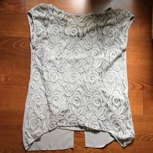 Apt 9 grey lace dress top with attached cami. Size M